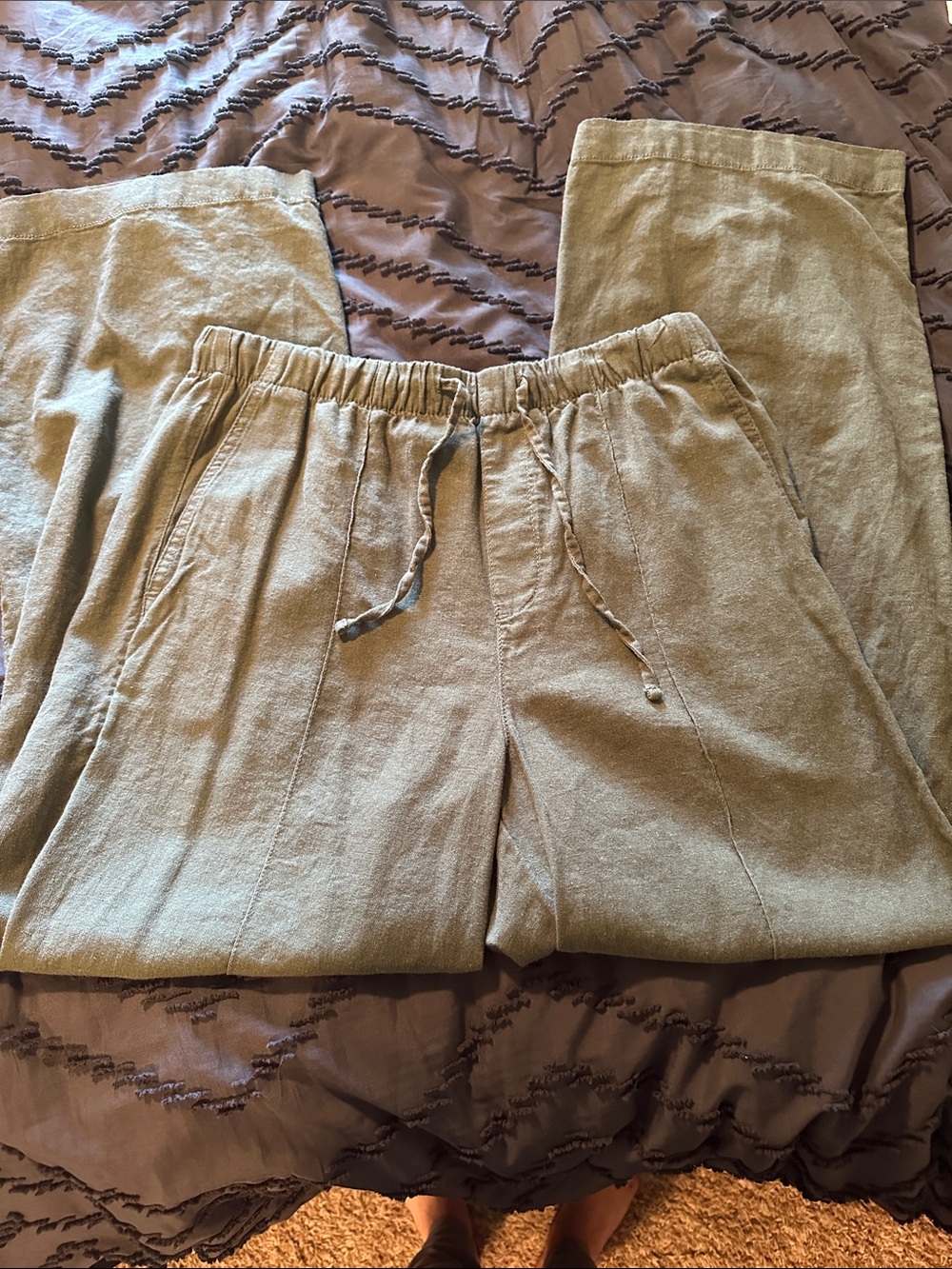 GAP Olive Green Wide-Leg Drawstring Pants